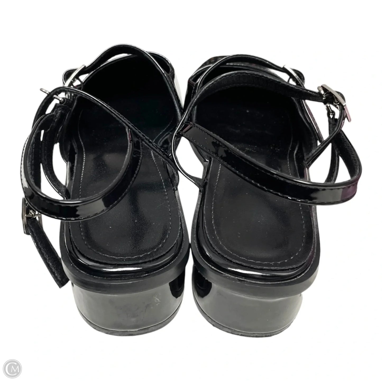 Sandals Heels Block By Clothes Mentor In Black, Size: 10.5