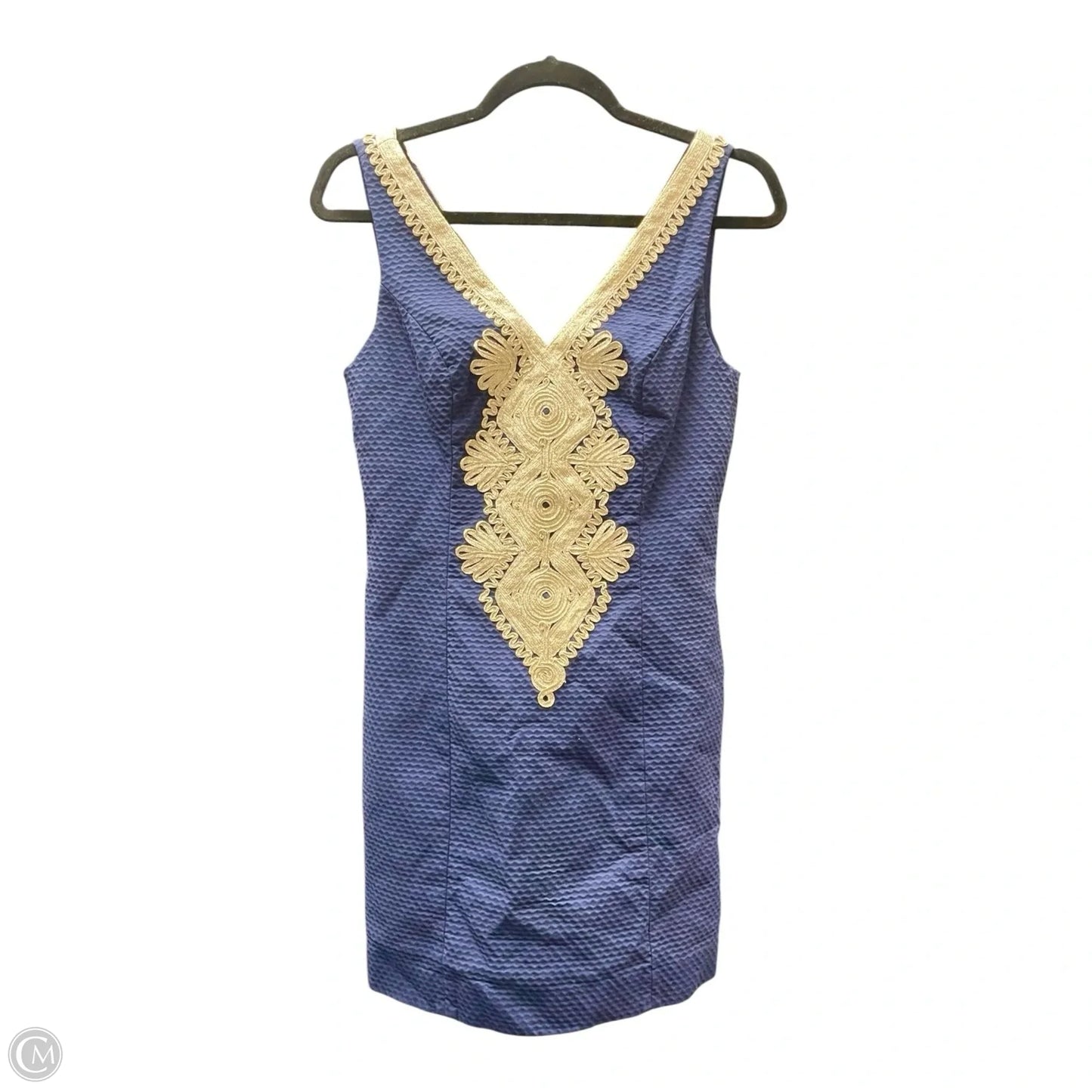 Dress Casual Short By Lilly Pulitzer In Blue & Gold, Size: 0