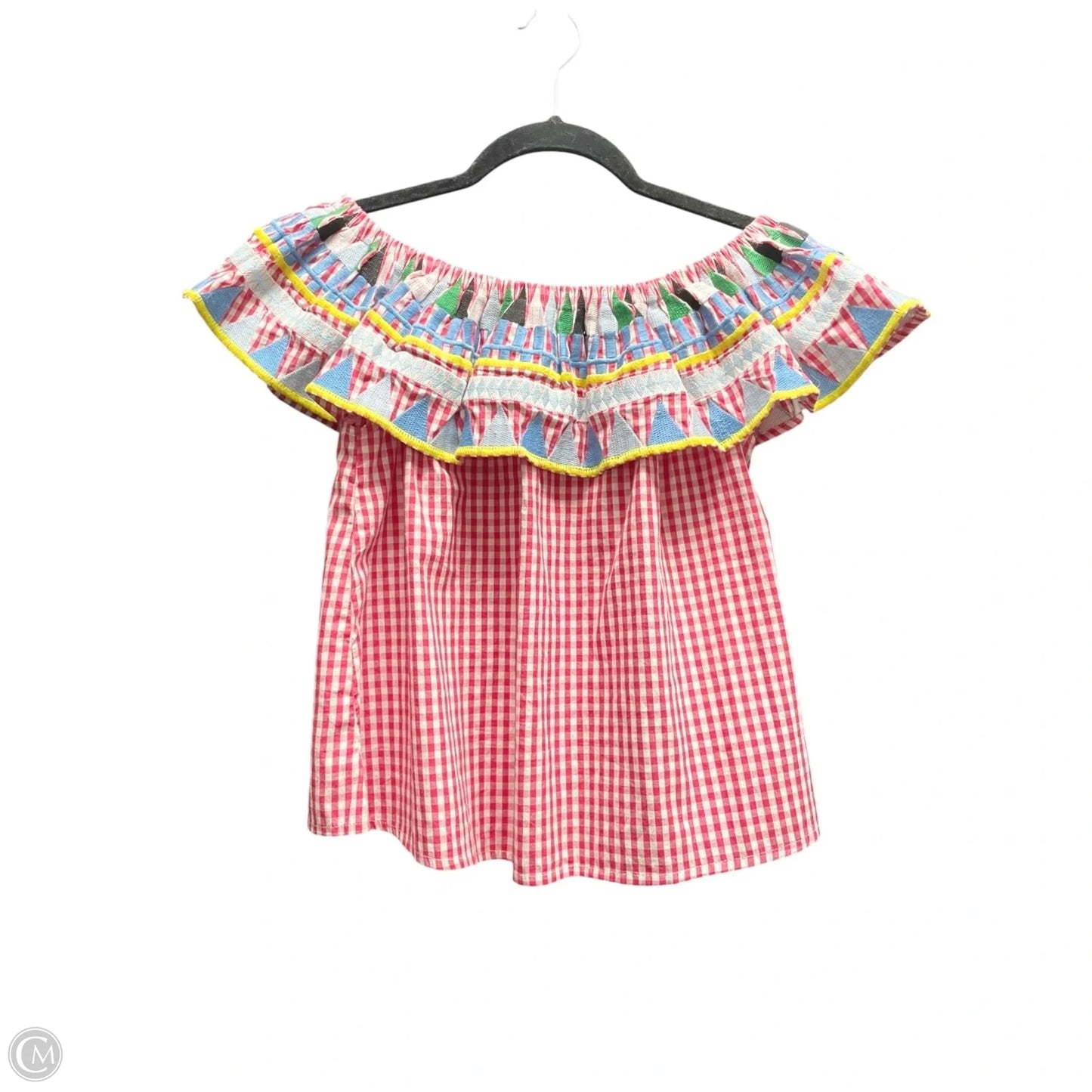 Top Sleeveless By VELZERA In Plaid Pattern, Size: S