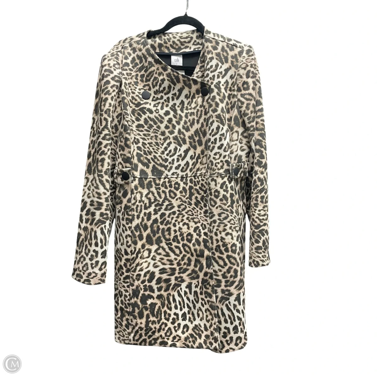 Coat Peacoat By Cabi In Leopard Print, Size: L