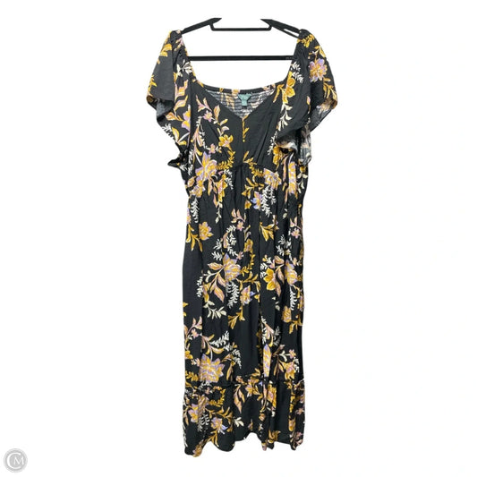 Dress Casual Midi By Terra & Sky In Floral Print, Size: 3x