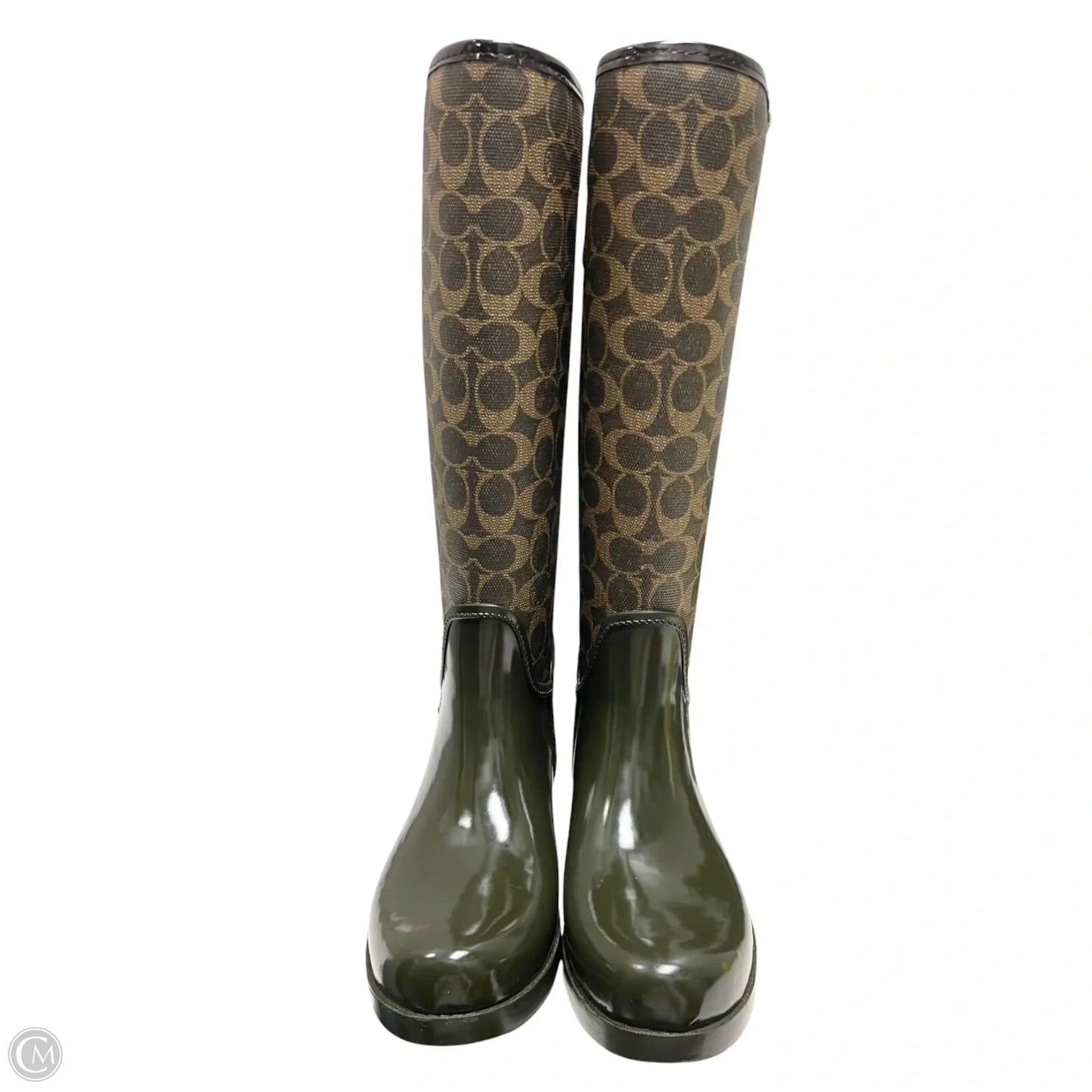 Boots Designer By Coach In Brown & Green, Size: 7