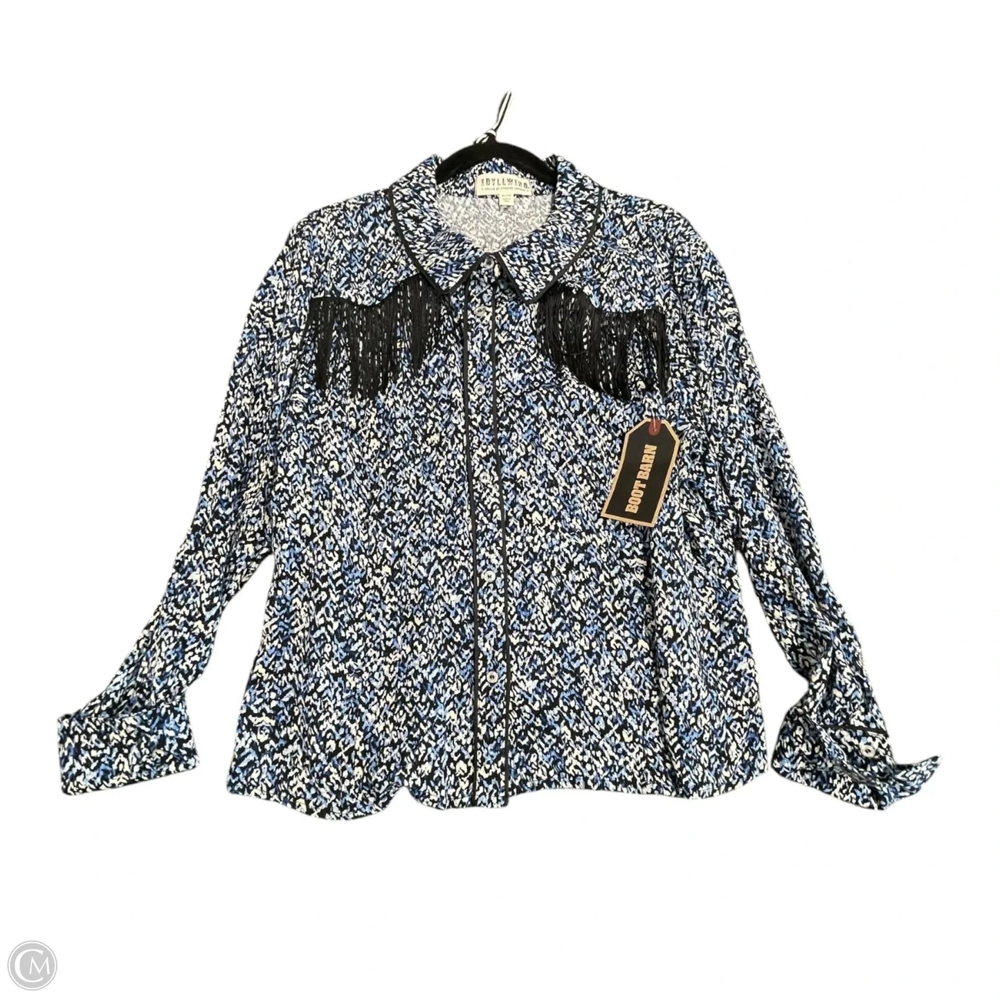 Top Long Sleeve By Idyllwind In Black & Blue, Size: Xl