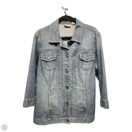 Jacket Denim By Chicos In Blue, Size: 30