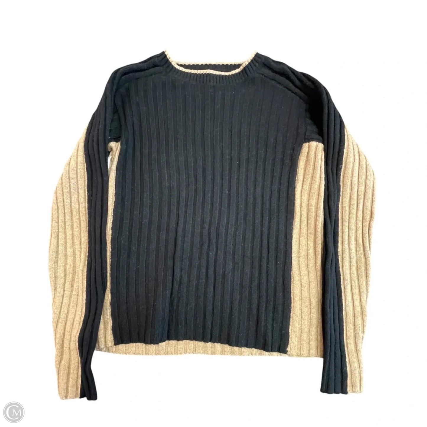 Sweater By Loft In Black & Tan, Size: S