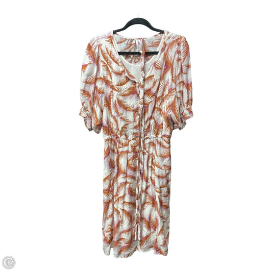 Dress Casual Short By Anthropologie In Orange & Pink, Size: L