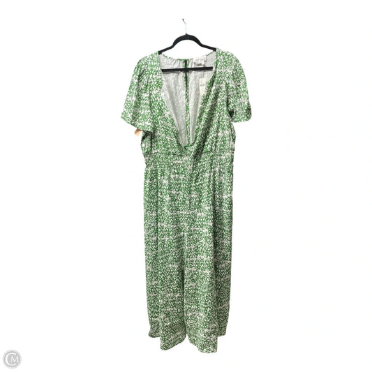 Jumpsuit By Anthropologie In Green & White, Size: Xl