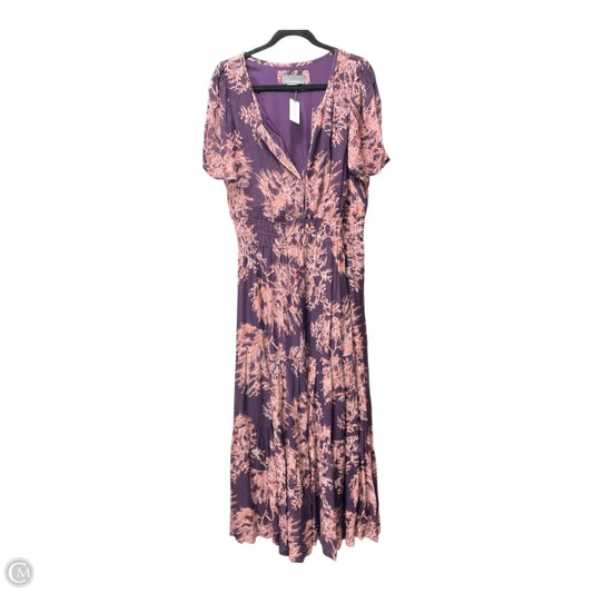 Dress Casual Maxi By Anthropologie In Pink & Purple, Size: Xl