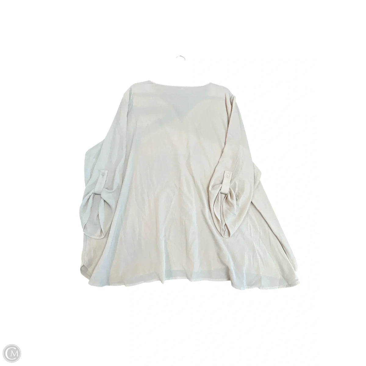 Top 3/4 Sleeve Basic By Investments In Beige, Size: 3x
