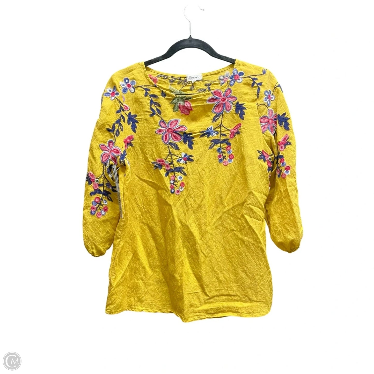 Top 3/4 Sleeve By KINDRED In Floral Print, Size: Mp