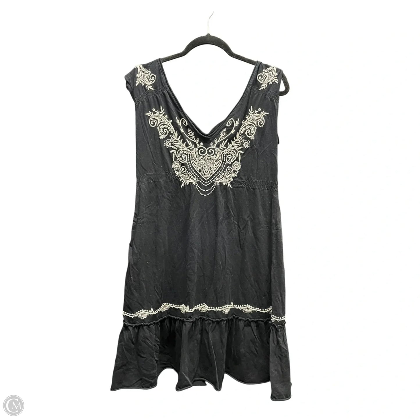 Dress Designer By Johnny Was In Black & White, Size: M