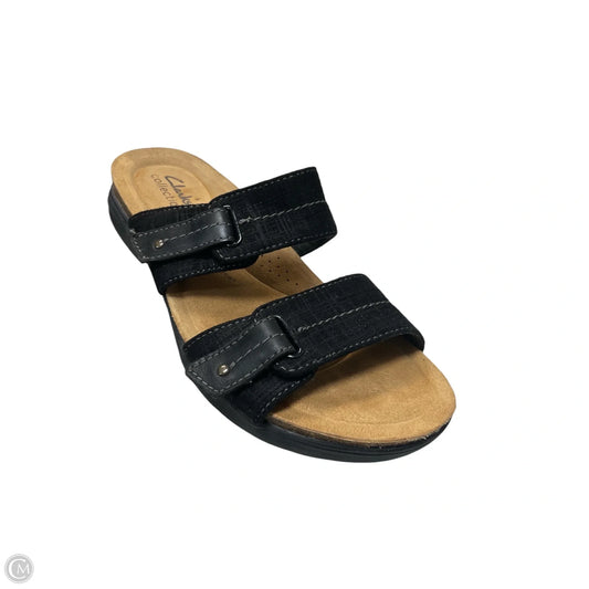 Sandals Flats By Clarks In Black, Size: 7.5