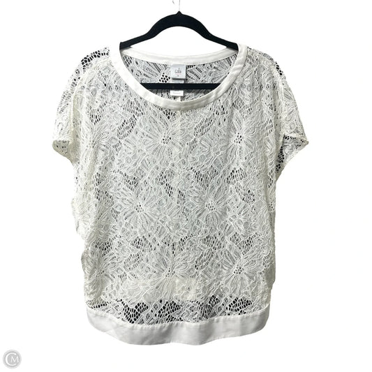Top Short Sleeve By Cabi In White, Size: M