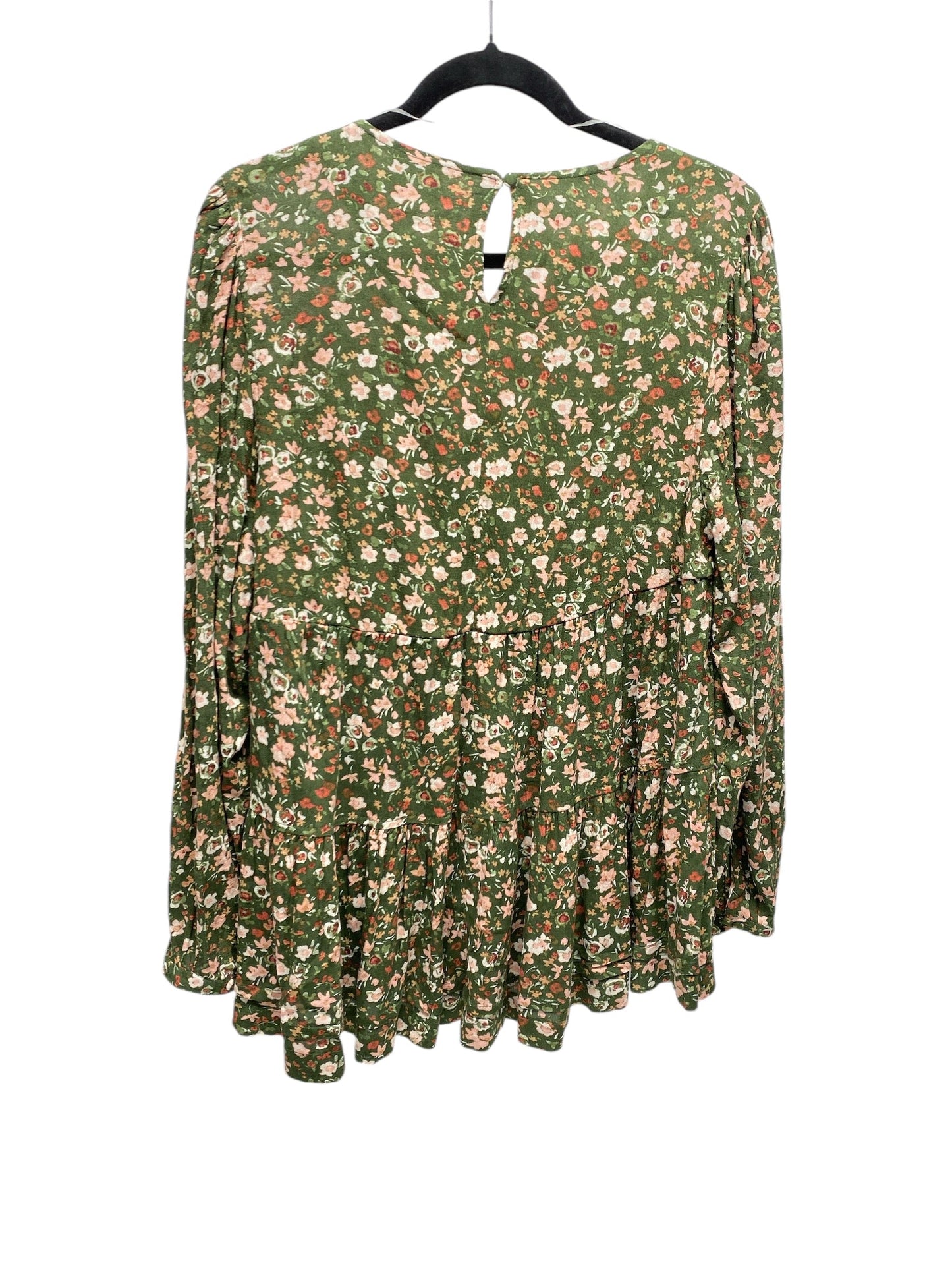 Top Long Sleeve By Time And Tru In Floral Print, Size: L