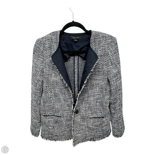 Blazer By Ann Taylor In Blue & White, Size: M