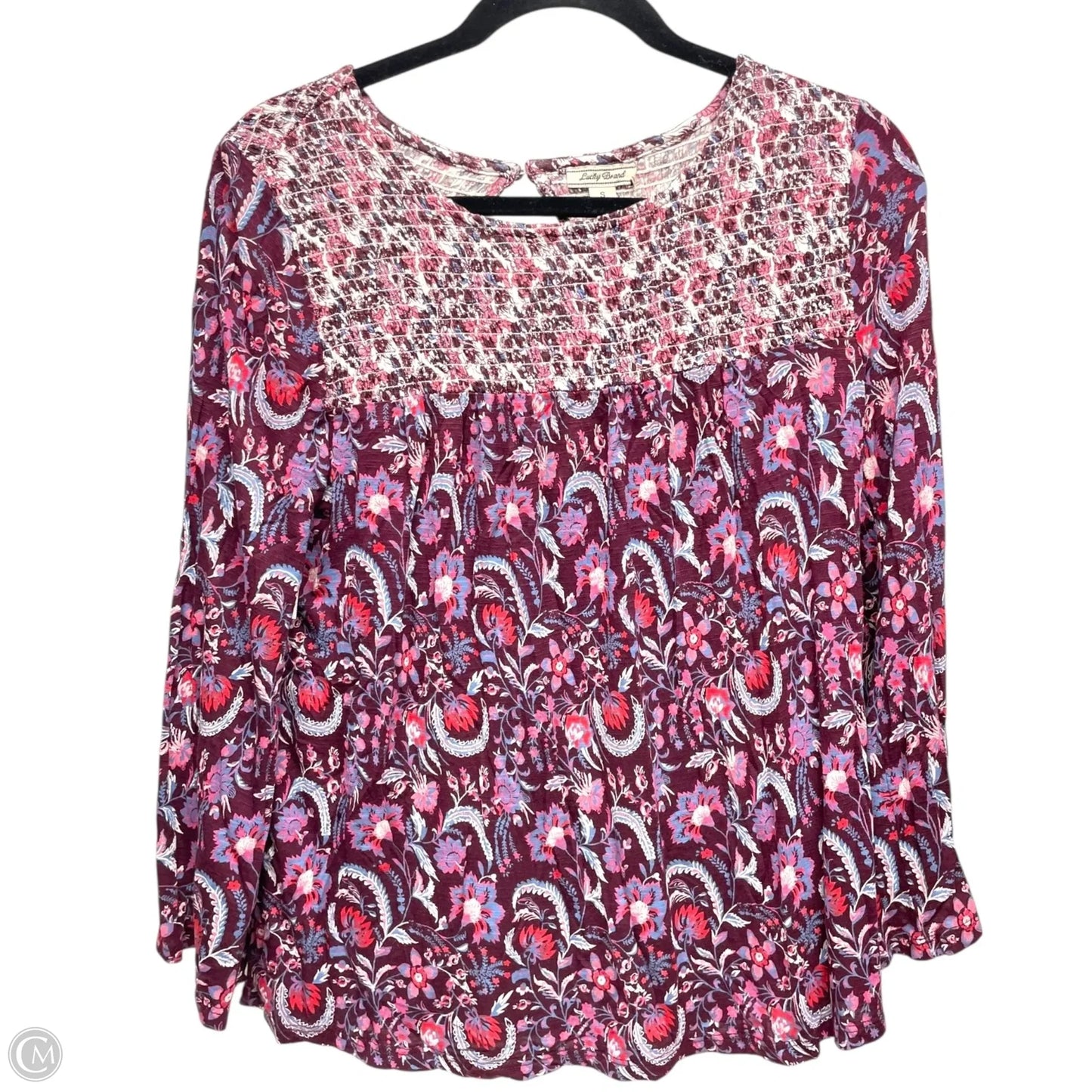 Top Long Sleeve By Lucky Brand In Floral Print, Size: S