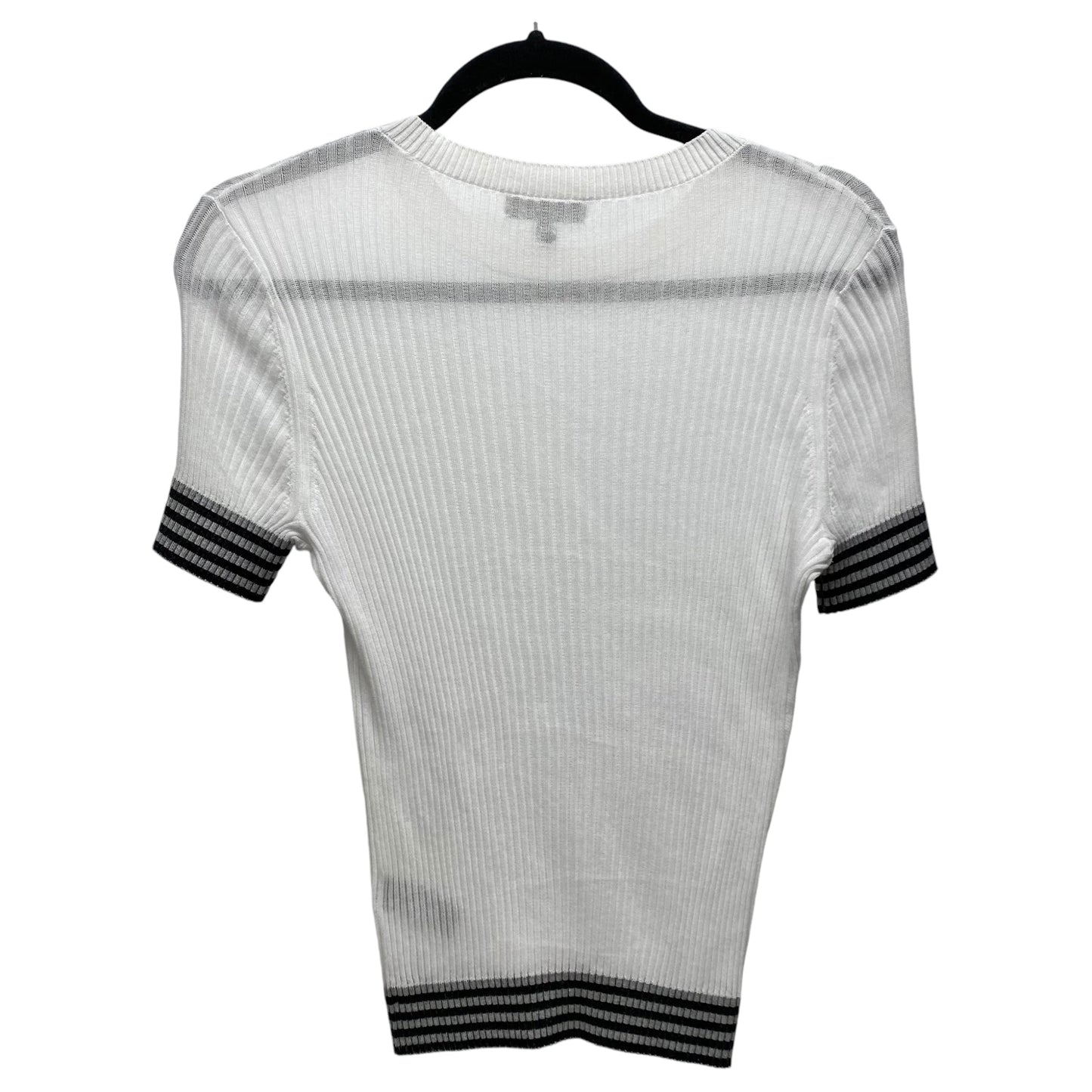 Top Short Sleeve Designer By Rag And Bone In Black & White, Size: M