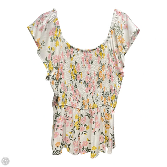 Top Short Sleeve By  EMILY WONDER In Floral Print, Size: 1x