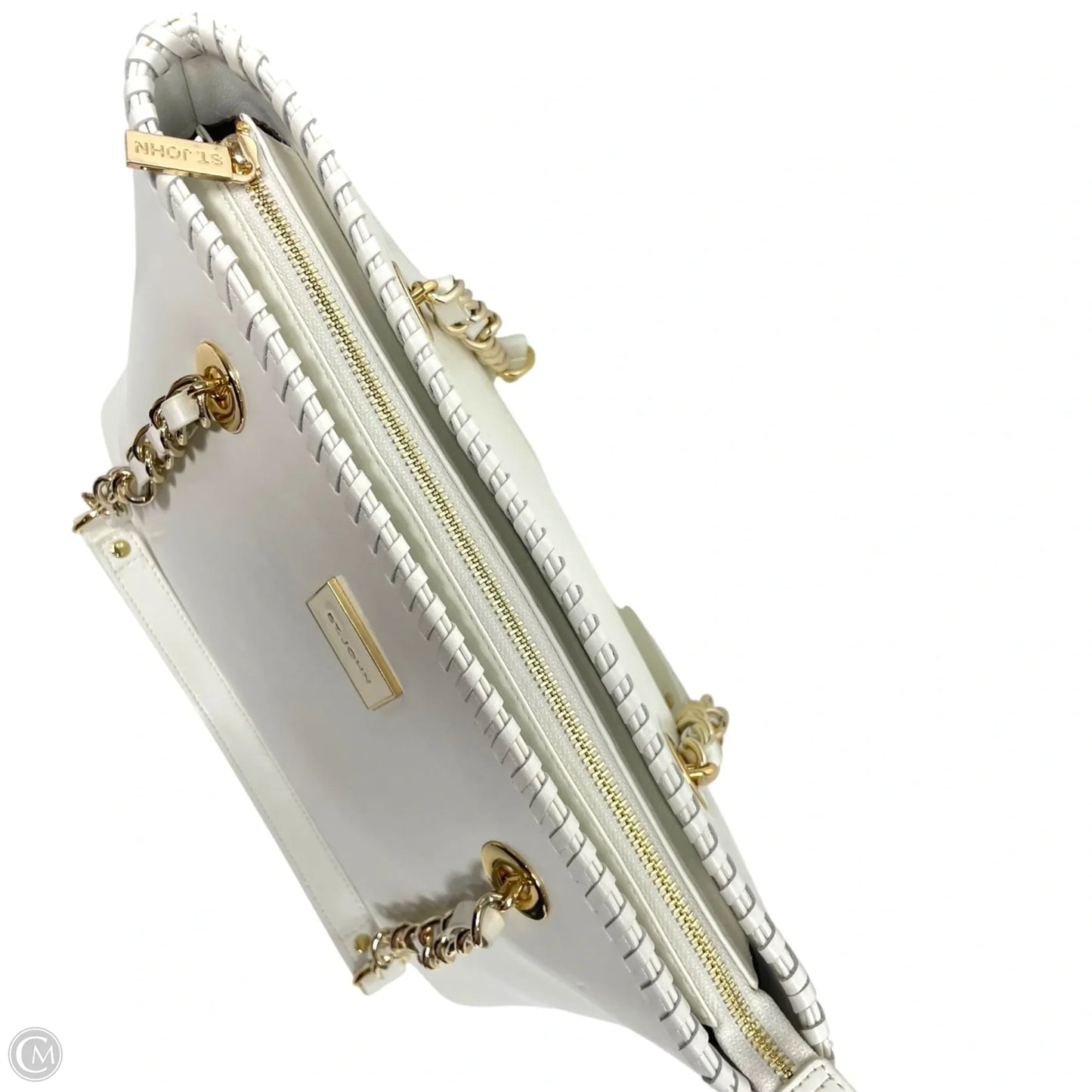 Handbag Leather By St. John, Size: Medium