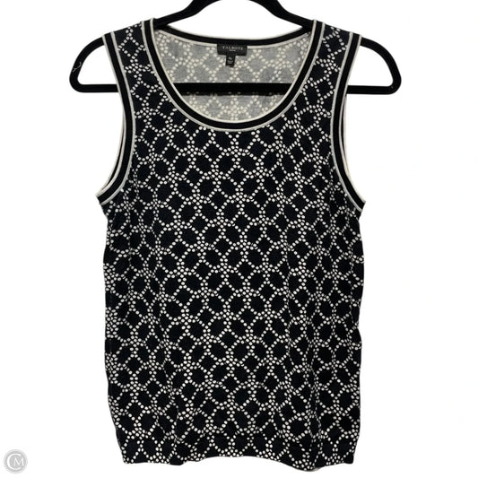 Top Sleeveless By Talbots In Black & White, Size: Mp
