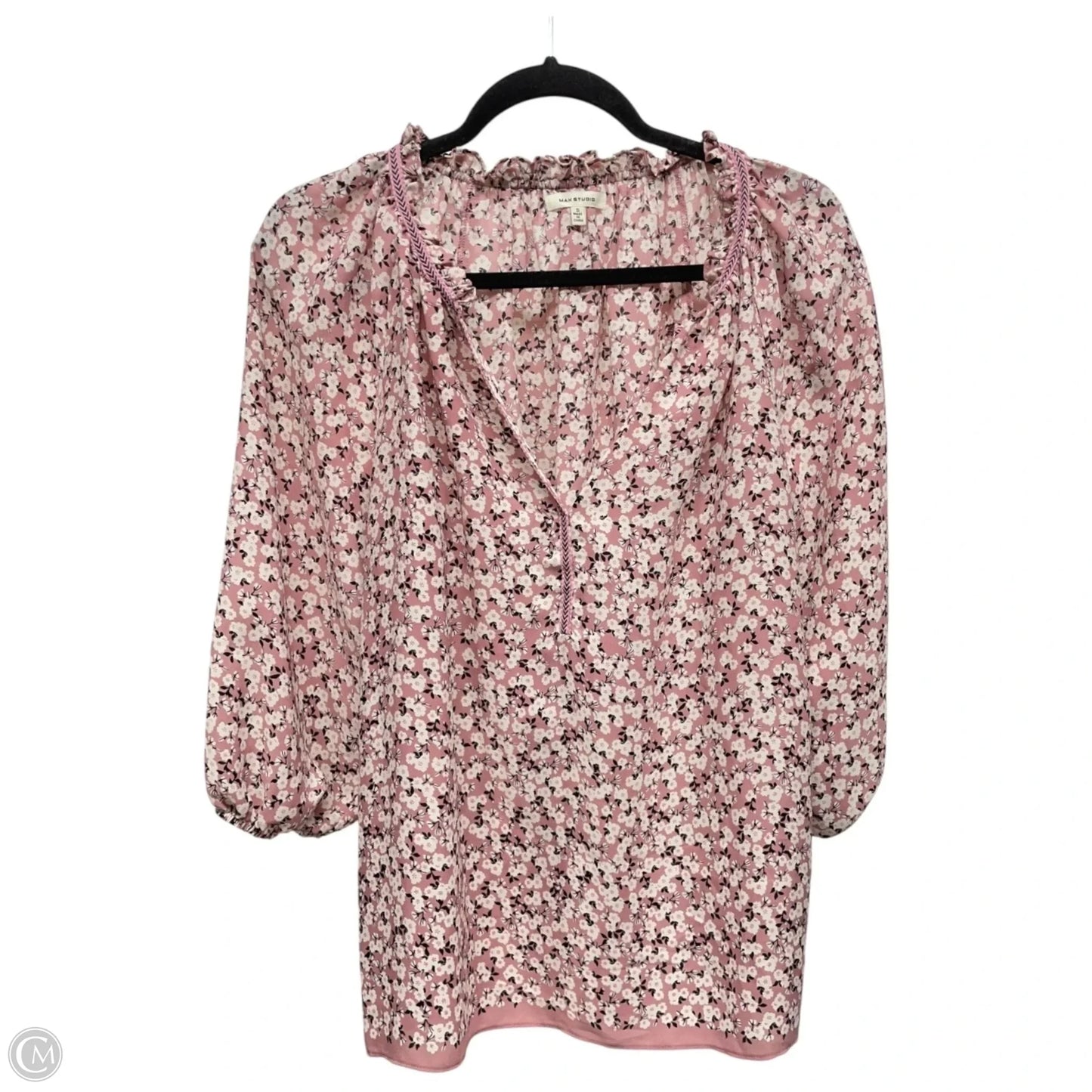 Top 3/4 Sleeve By Max Studio In Floral Print, Size: S