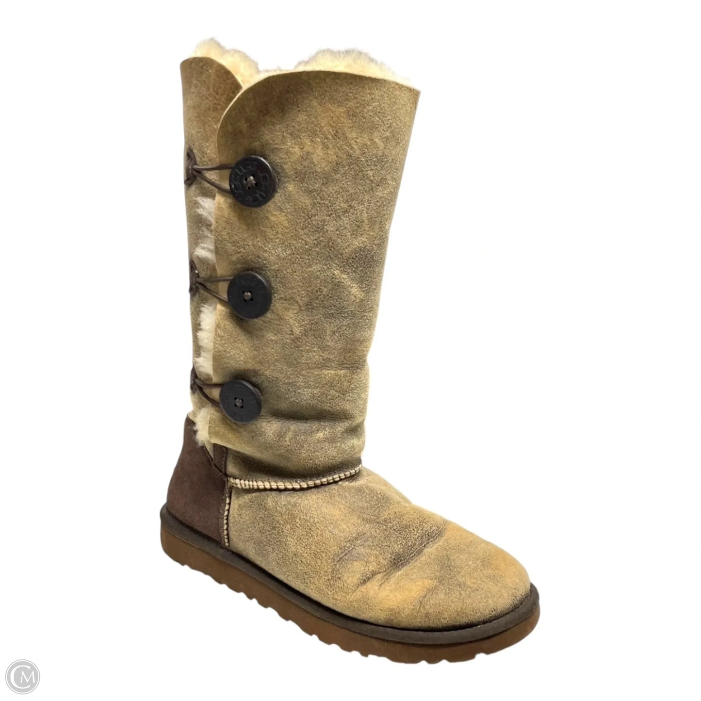 Boots Designer By Ugg In Brown & Tan, Size: 9