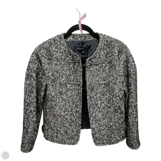 Blazer Designer By Lafayette 148 In Black & Cream, Size: 2