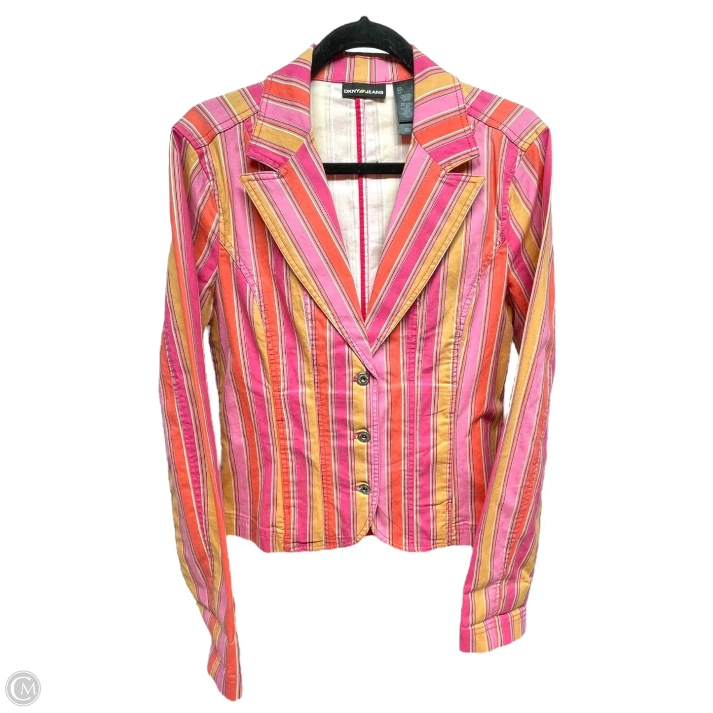 Blazer By Dkny In Orange & Pink, Size: L