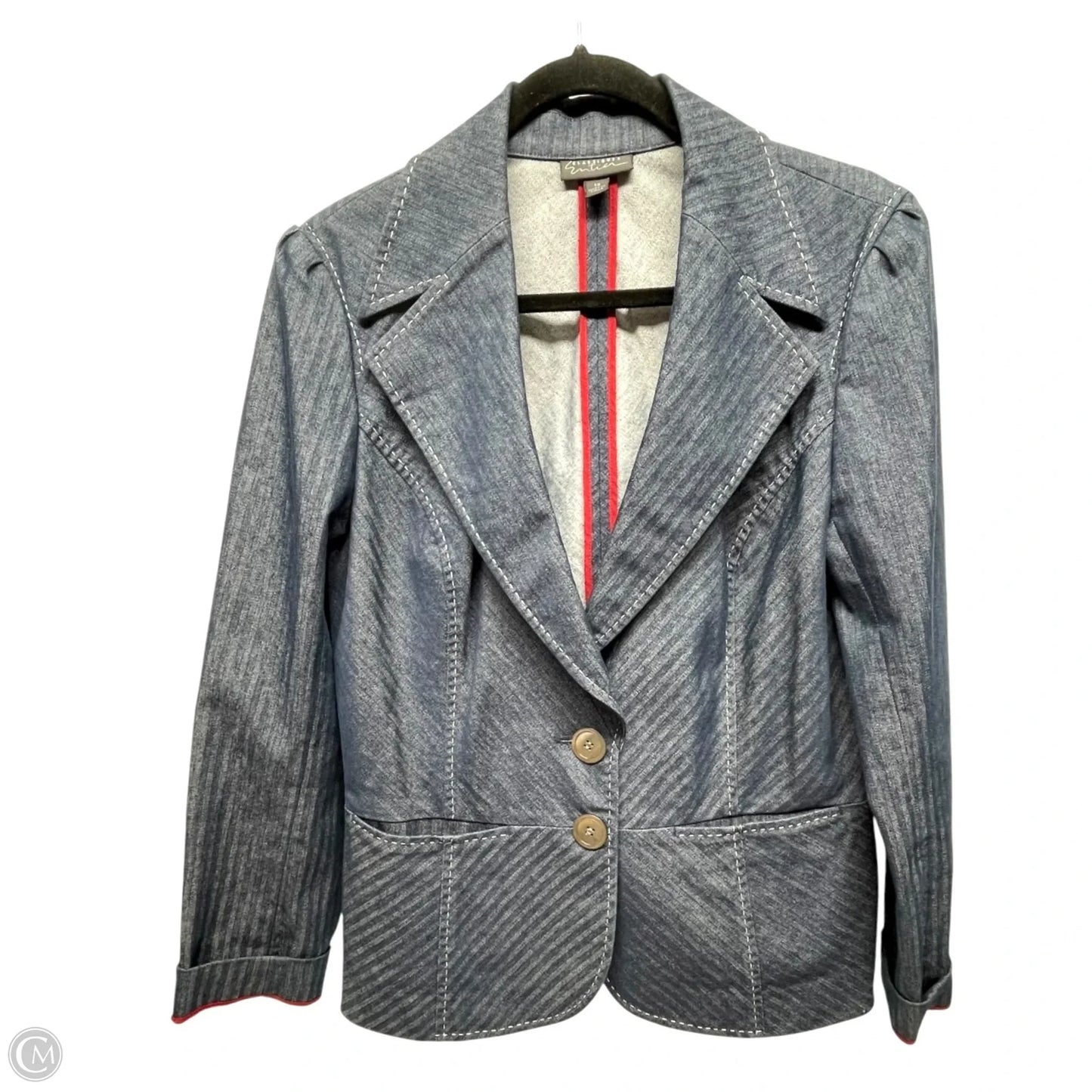 Blazer By Classiques Entier In Blue Denim, Size: 12