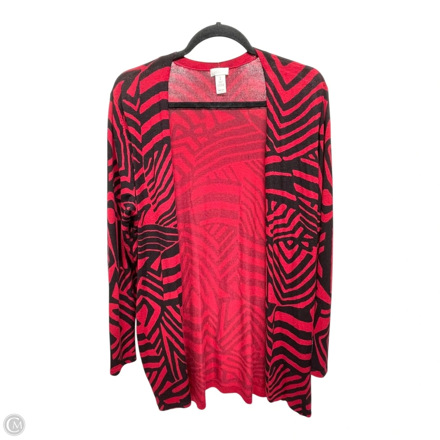 Cardigan By Chicos In Black & Red, Size: M