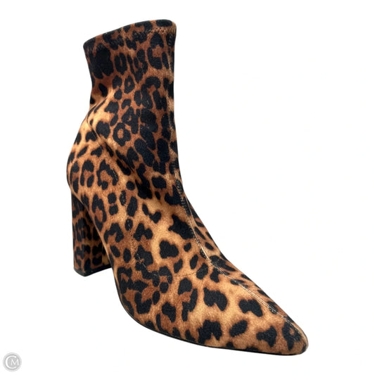 Boots Ankle Heels By Steve Madden In Animal Print, Size: 7.5