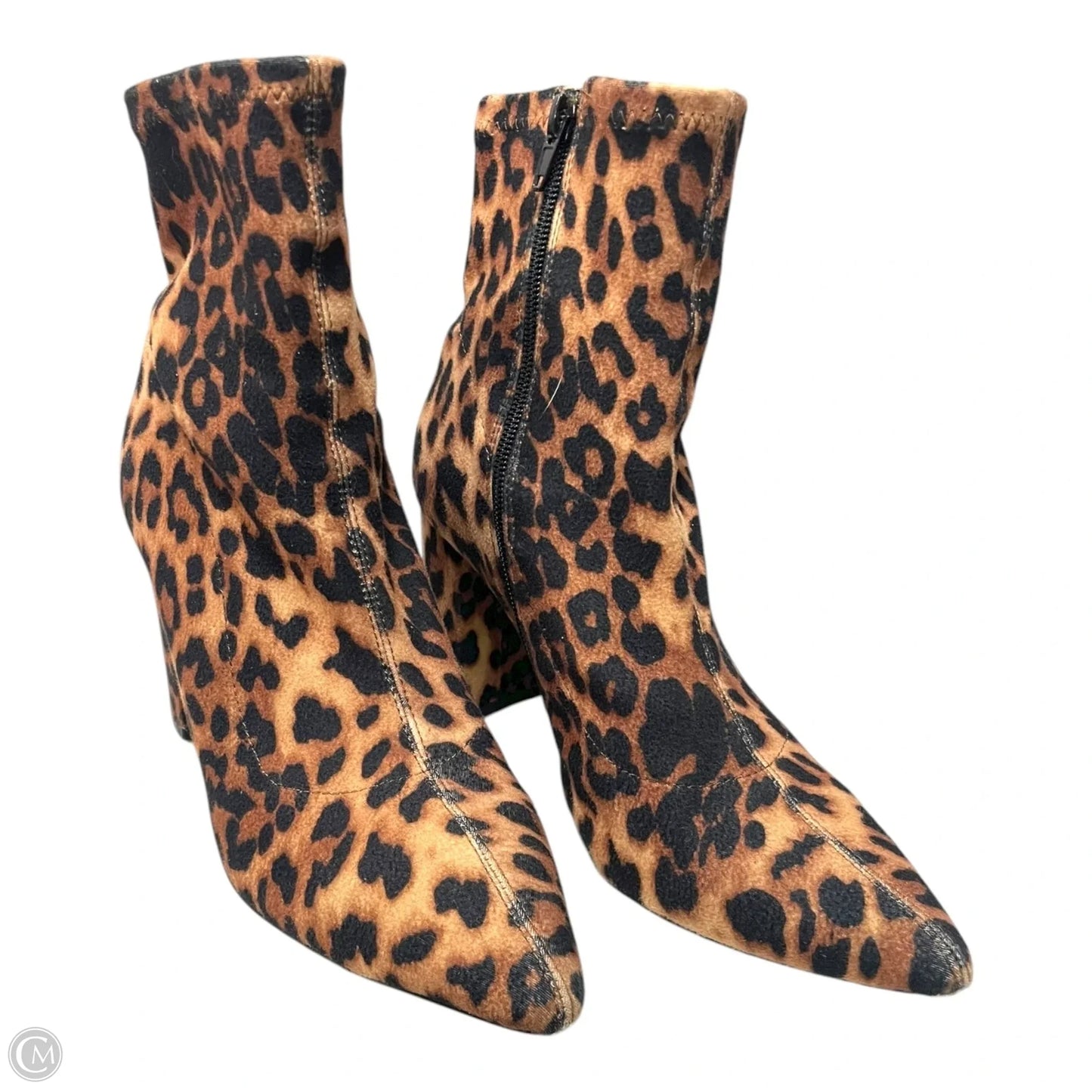 Boots Ankle Heels By Steve Madden In Animal Print, Size: 7.5