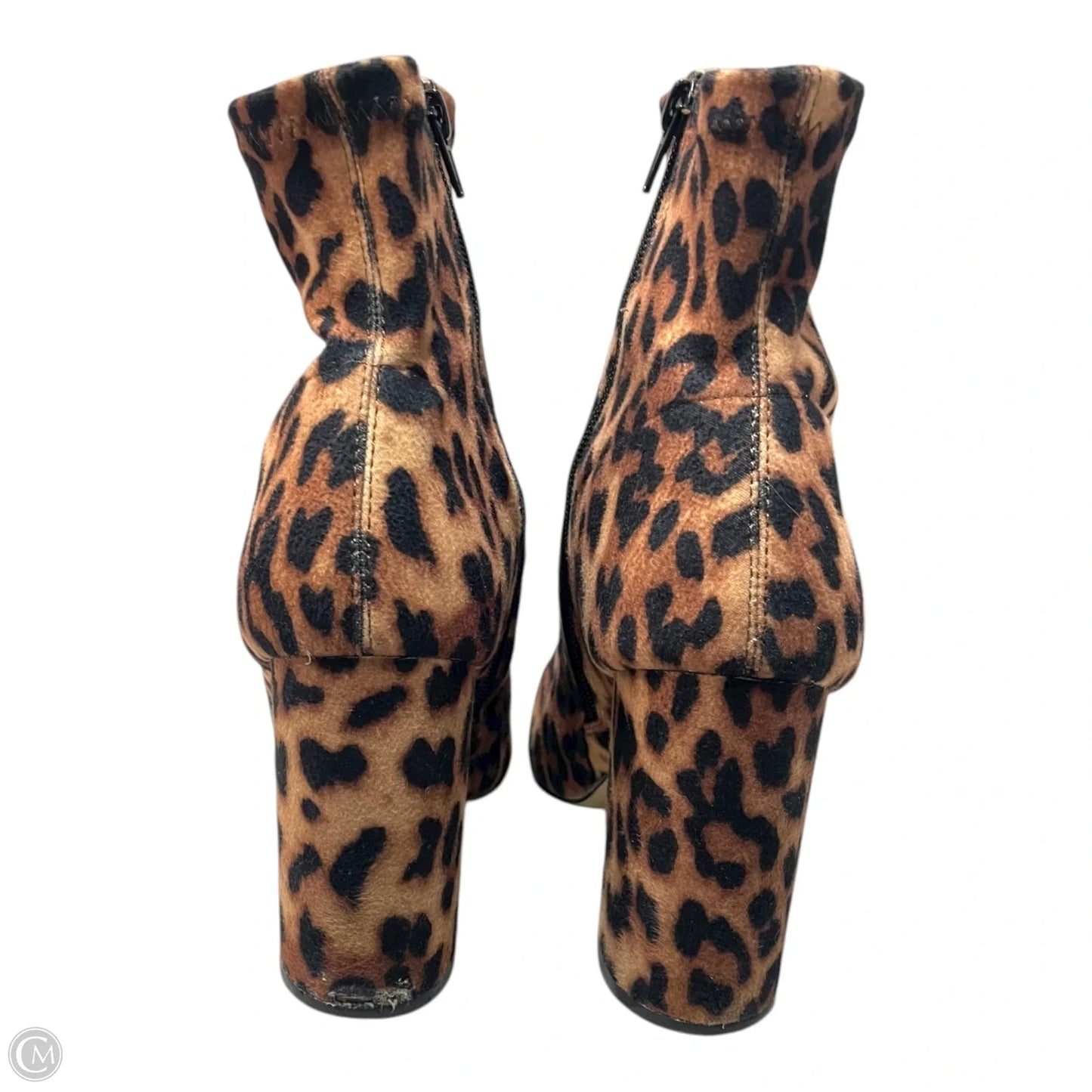 Boots Ankle Heels By Steve Madden In Animal Print, Size: 7.5