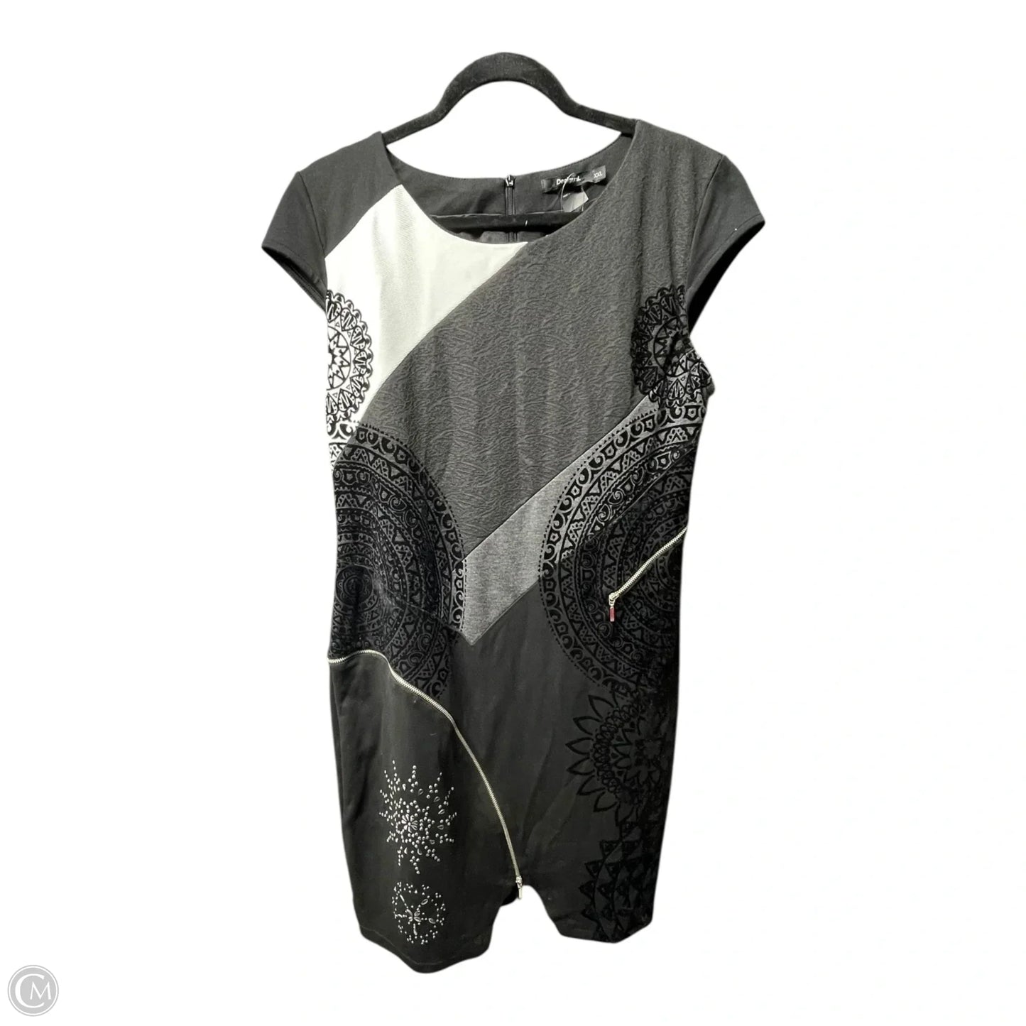 Dress Casual Short By Desigual In Black & White, Size: Xxl