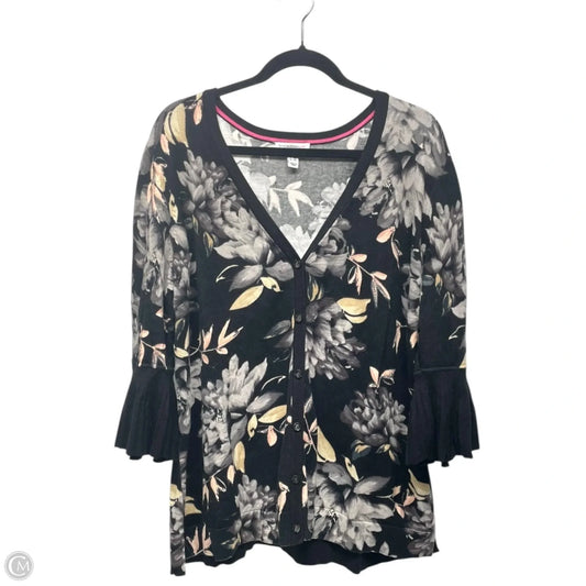 Cardigan By Isaac Mizrahi Live Qvc In Floral Print, Size: 2x