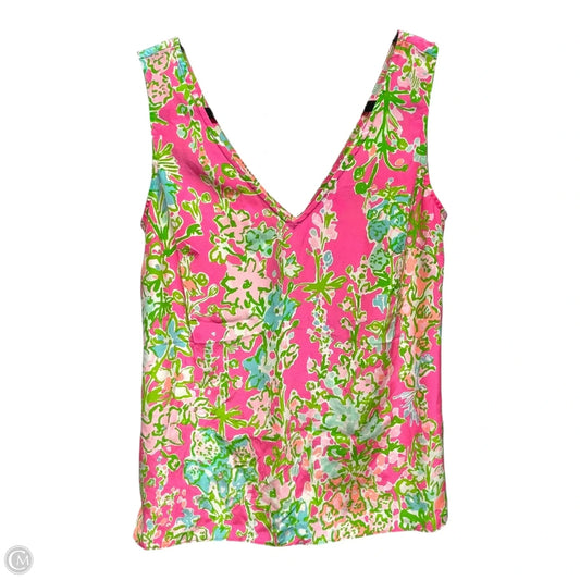 Tank Top Designer By Lilly Pulitzer In Floral Print, Size: Xs