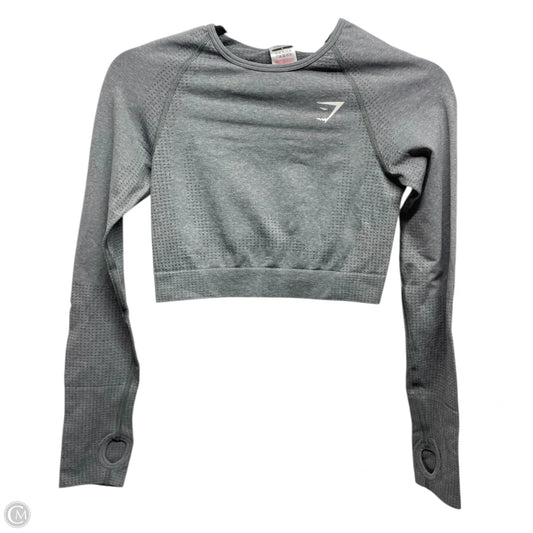 Athletic Top Long Sleeve Crewneck By Gym Shark In Grey, Size: M
