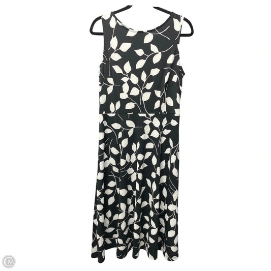 Dress Casual Midi By Talbots In Black & White, Size: M