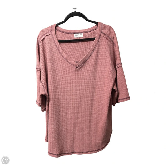 Top Short Sleeve By sept&co -  In Mauve, Size: 2x
