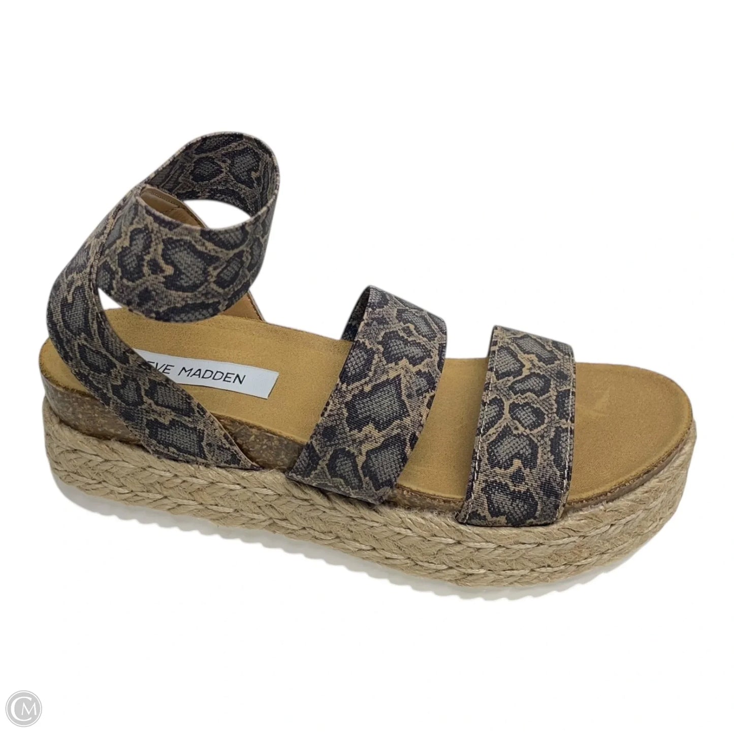 Sandals Heels Platform By Steve Madden In Snakeskin Print, Size: 6