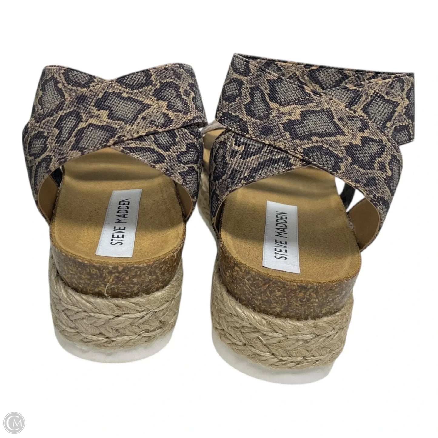 Sandals Heels Platform By Steve Madden In Snakeskin Print, Size: 6