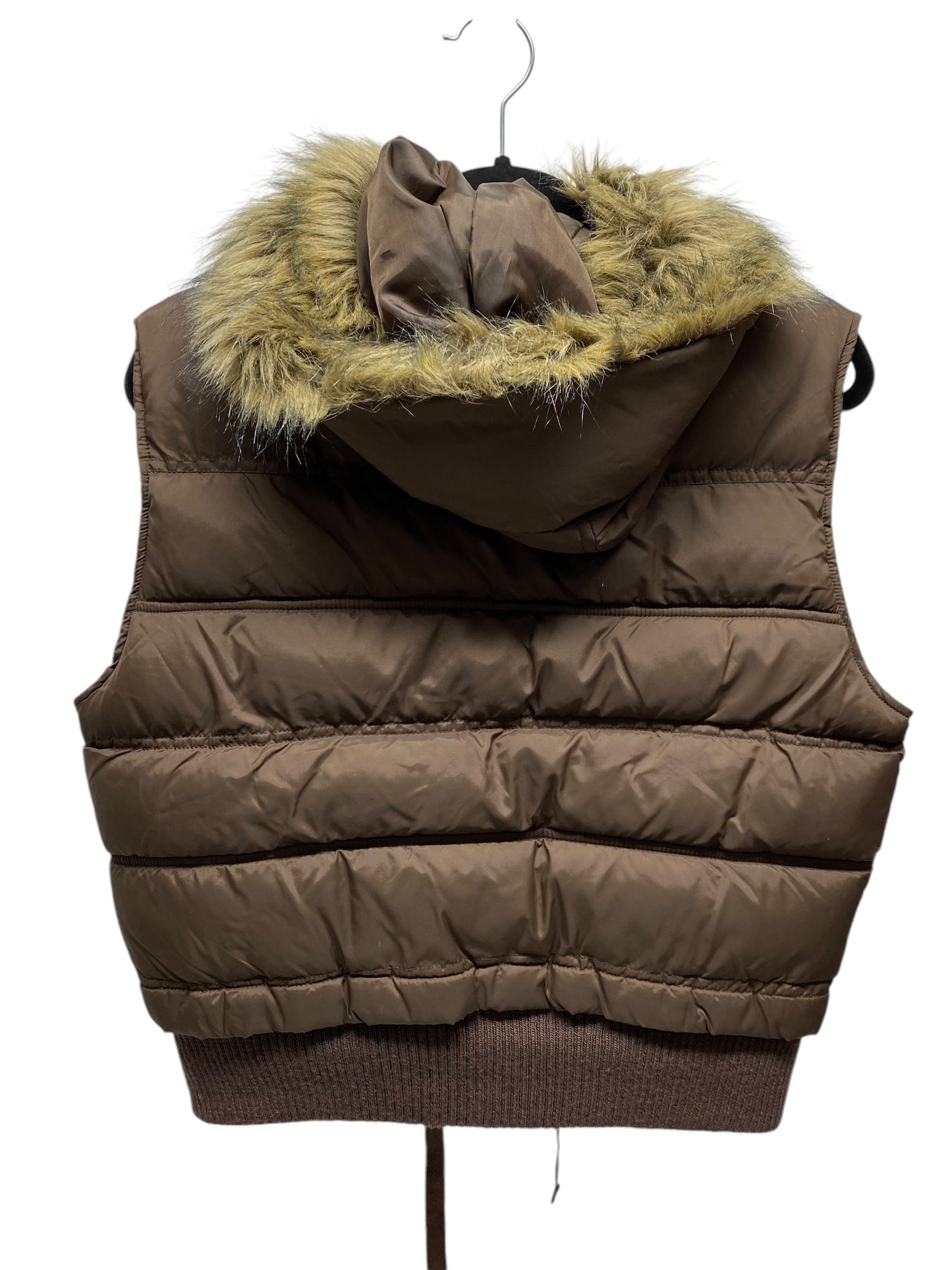 Vest Puffer & Quilted By Denim And Company In Brown, Size: Xl