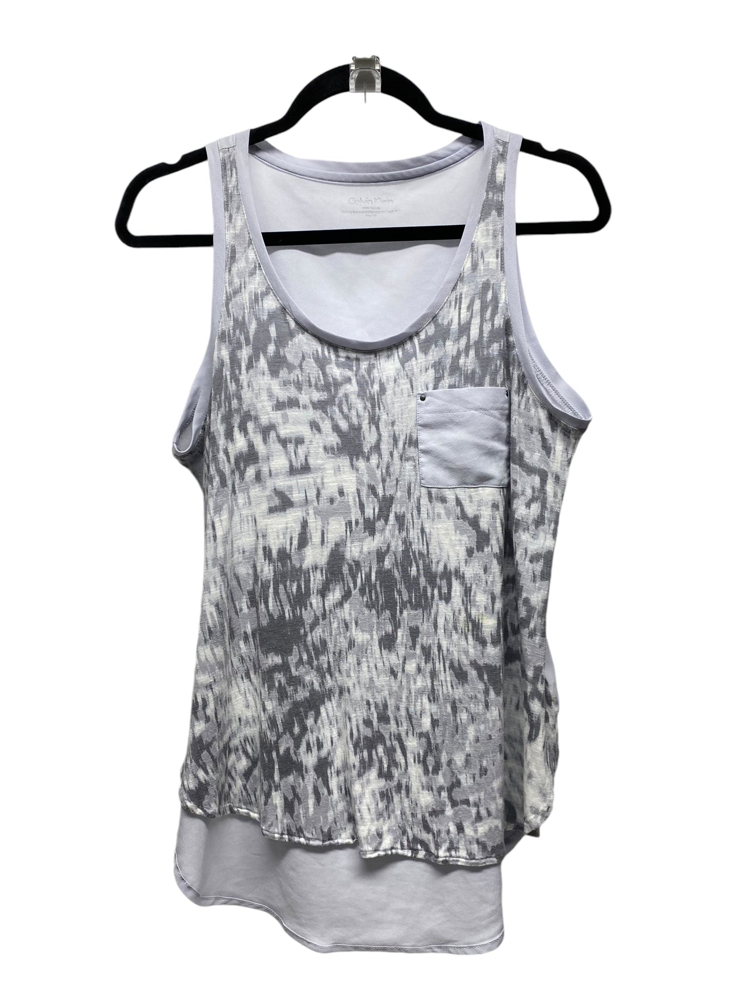 Top Sleeveless By Calvin Klein In Grey, Size: S