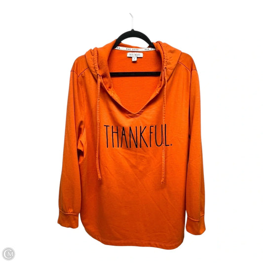 Sweatshirt Hoodie By Rae Dunn In Orange, Size: 2x