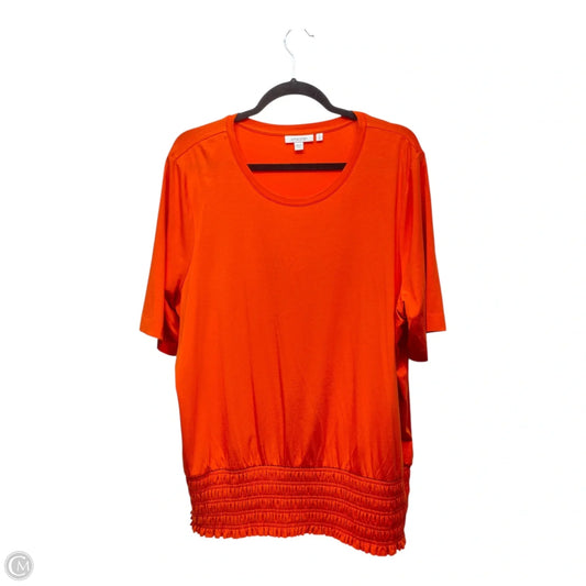 Top Short Sleeve By Chicos In Orange, Size: Xl