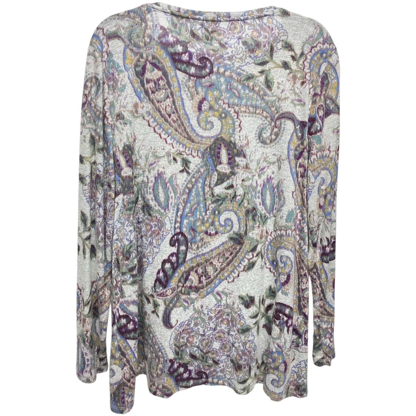 Top Long Sleeve By Zenergy By Chicos In Paisley Print, Size: L