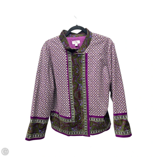 Blazer By Isaac Mizrahi Target In Green & Purple, Size: Xxl
