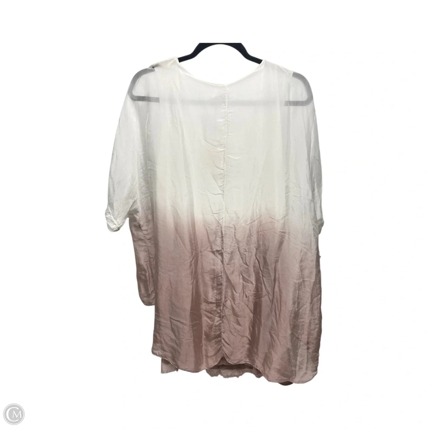Blouse Short Sleeve By Cmb In Pink & White, Size: M
