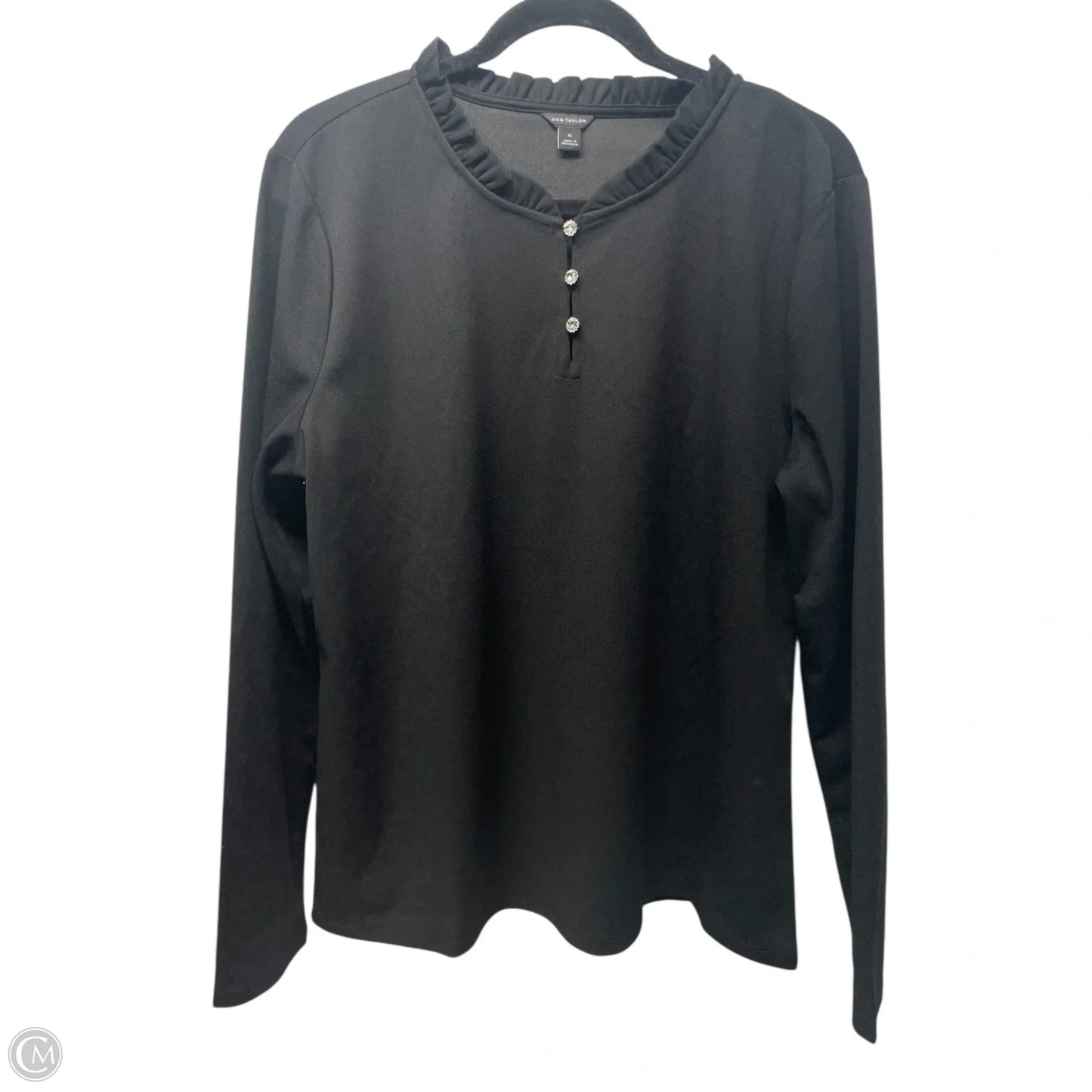 Top Long Sleeve By Ann Taylor In Black, Size: Xl