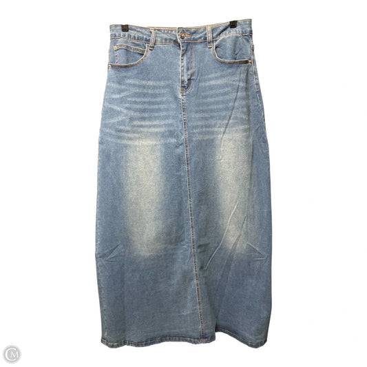 Skirt Maxi By SKIRT BL In Blue Denim, Size: 12